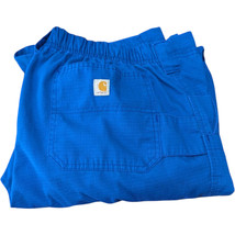 Carhartt Scrub Pants Mens Medium Tall Royal Blue Ripstop Cargo Utility (... - $24.75