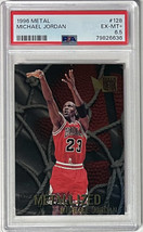 Michael Jordan 1996-97 Fleer Metal Card #128- PSA Graded 6.5 EX-MT+ (Chicago Bul - £29.85 GBP