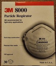 3M 8000 Particle Respirators Masks - N95 Approved 30/Box - £13.76 GBP