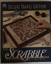 SCRABBLE Deluxe Travel Edition Crossword Game Vintage 1990 COMPLETE SET - £14.51 GBP
