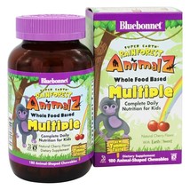 Bluebonnet Nutrition Super Earth Rainforest Animalz Whole Food,180 Chewables - £30.81 GBP