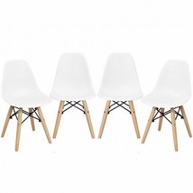 4 PCS Children Chair Set Medieval Style Dining Chairs with Wood Legs - Color: Wh - $2,571.44 MXN