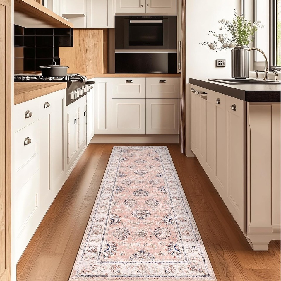Charming Retro Floral Runner Rug 2x12 - Perfect for Hallways & Kitchens Item image 4