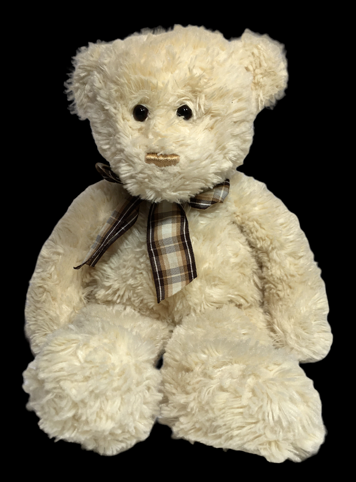 Primary image for Ty Classic Charisse Ivory Cream Teddy Bear 2006 Beanbag Plush Plaid Bow RARE HTF