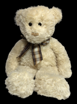 Ty Classic Charisse Ivory Cream Teddy Bear 2006 Beanbag Plush Plaid Bow RARE HTF - £51.11 GBP