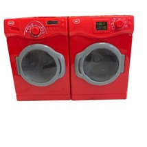 My Life Red Washer and Dryer Set see Through Doors Open Moveable Knobs - £15.94 GBP
