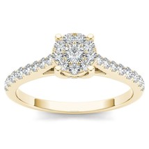 10K Yellow Gold 1/2ct TDW Diamond Cluster Ring - £359.83 GBP