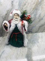 Red/Green  Vintage Santa Christmas Tree Topper. 12 Inches Tall. - $100.13