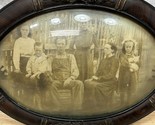 Antique Convex Bubble Glass Framed Photo Gold Wood Ornate Tinted Family ... - $989.99