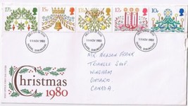 United Kingdom First Day Cover FDC Falkirk Christmas 1980 - £3.12 GBP