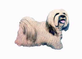 Living Stone Lhasa Apso large dog figurine. Flaws (see below). - £70.33 GBP