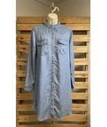 NWT Rails Sandra Blue Raw Hem Lyocell Linen Denim Dress Size Small BBL JD - $412.83 MXN