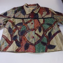 Sharon Anthony R7-L5320T Women's Silk Blend Embroidered Patchwork Jacket Size 1X image 11