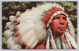 Native American Indian Chief By A Devaney Vintage Postcard - £10.80 GBP