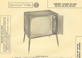 1956 DUMONT RA-340 341 TELEVISION Tv Photofact MANUAL 342 343 RA340 RA34... - $9.89