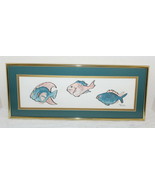 Joni Van Kley Signed Framed &amp; Matted Fish Seashore Watercolor ~ 20.25&quot;W ... - £55.66 GBP