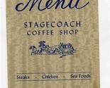 Stagecoach Coffee Shop Menu West Yellowstone Montana 1952 - $47.52