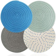 4 Pcs Cotton Thread Weave Hot Pot Holders, Multi-Use Hot Mats Non-Slip S... - $19.99