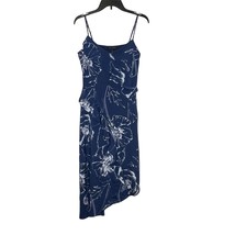 Banana Republic Asymmetrical Blue Floral Ruffled Slip Dress Strappy Women Size 6 - £19.71 GBP
