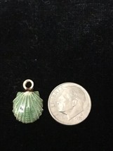 Green Seashell Enamel Bangle Pendant charm BG 9 - Necklace Charm - $12.30