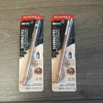 SET OF 2-Rimmel Scandaleyes Waterproof 2 In 1 Brow &amp; Liner 002 Hypnotic Gold New - £10.07 GBP