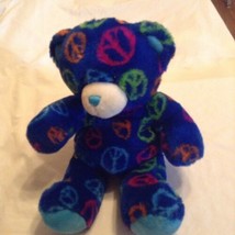 July 4th  Build A Bear patriotic peace signs plush dark blue stuffed 15 ... - £11.76 GBP