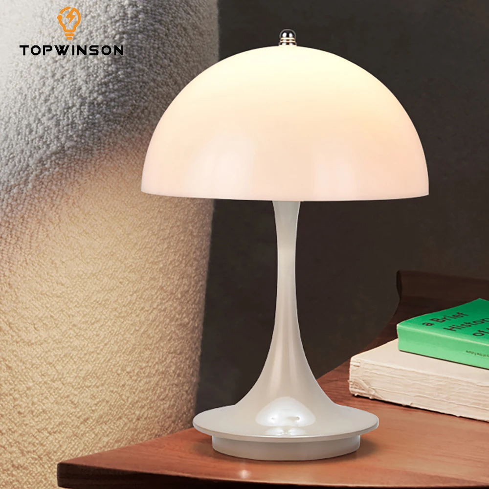 LED mushroom small table lamp portable USB charging dimmable flower bud ... - $24.26