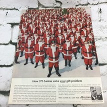 Vintage 1963 Bulova Wrist Watch Santa Claus Christmas Print Ad Advertising Art - £7.81 GBP