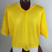 Athletic Yellow Mesh Practice Jersey XL Crop T-Shirt - £15.02 GBP