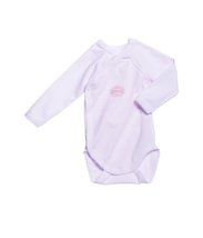Newborn Baby Girls Long-Sleeve Bodysuit in Striped Pink and White Style 15023 Si - £19.65 GBP