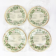 New Set [4] Lenox Holiday Dimension Collection Salad Plate 8&quot; USA Holly ... - £118.24 GBP