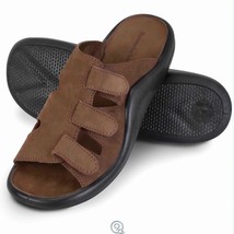 Lady's Adjustable Sandals Shoes Dark Brown Size 8-8.5 Walk On Air Scuffs Slides - £22.56 GBP