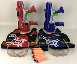 Nerf Dart Tag Hyperfire Blaster Guns Vests Glasses Darts Compete 2005 Hasbro Toy - £41.12 GBP