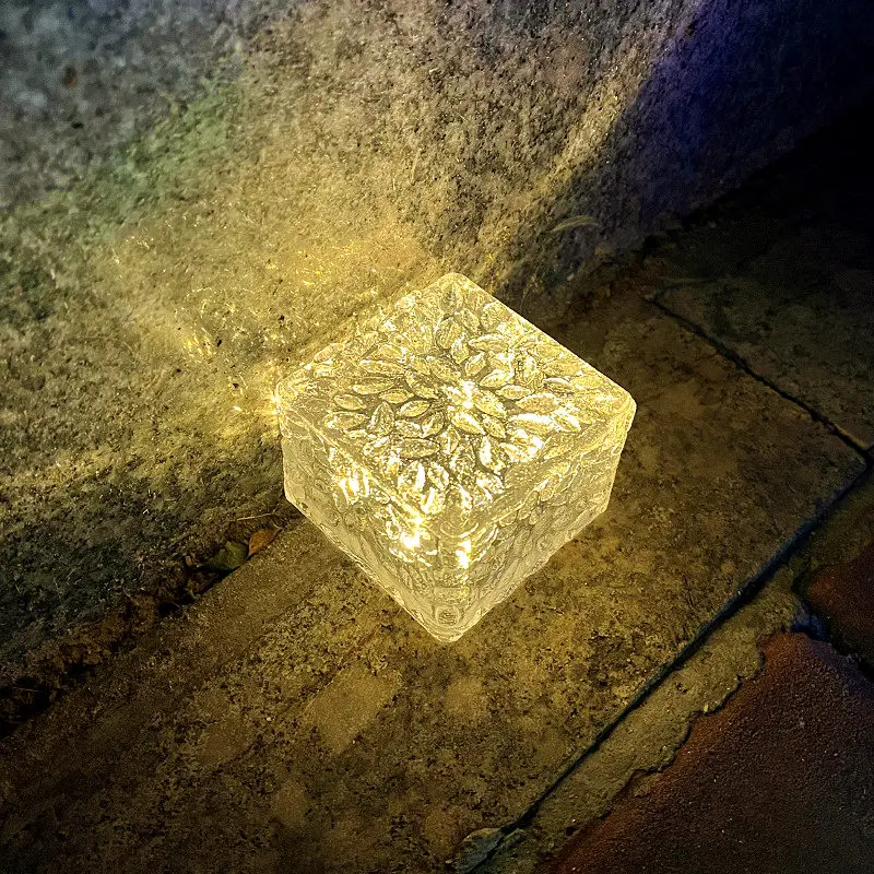 1Pcs 4LEDs Solar Ice Brick Lamp Outdoor Waterproof Stair Step Paver Lamp for Yar - £135.85 GBP