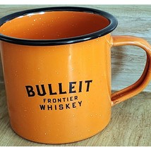 Bulleit Frontier Whiskey Orange w/ Black Rim Speckled Metal Mug Cup - $9.49