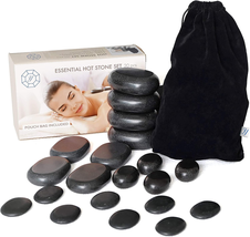 YOMMI Hot Stones for Massage Premium Set Basalt Rocks Spa Professional E... - £41.64 GBP
