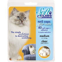 Soft Claws Nail Caps for Cats Clear Medium - 120 count Soft Claws Nail Caps for  - £42.61 GBP