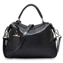 Fashion Women Tote Bag 100% Genuine Leather Handbags Female Boston Charm Messeng - £80.38 GBP