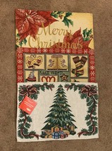 Three Tapestry Placemats Merry Christmas Poinsettia Tree Stay Warm 12 x 18 Inch - £9.48 GBP
