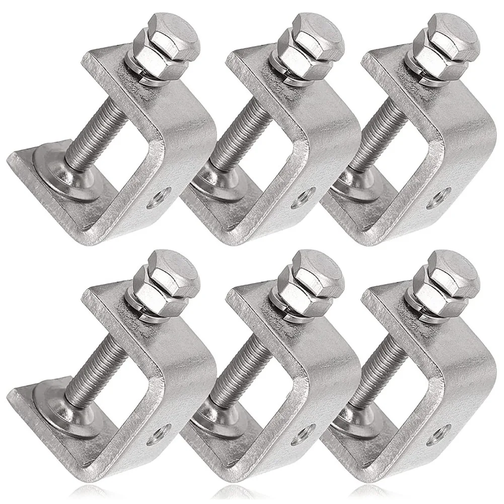 6Pcs C Clamps U Clamps for  Wor Small Desk Clamp with Stable Jaw Opening... - £47.80 GBP