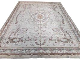 Handmade vintage French Aubusson rug 7.6&#39; x 9.6&#39; (310cm x 473cm) 1970s - £9,271.86 GBP