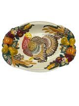 Beau Rivage Club Turkey Platter Thanksgiving Serving Tray Harvest Relief... - $25.20