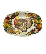 Beau Rivage Club Turkey Platter Thanksgiving Serving Tray Harvest Relief... - $25.20