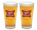 Miller High Life Beer Pint Glasses Set of 2 - $27.67
