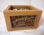 Wood Open Box Resin Pinecone Inserts Antique Gold Finish Recipes Cards 6... - $19.79