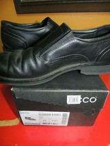 Used ECCO Biarritz Black Loafer Oxford Dress Shoe EUR 43 US 9.5 EEE Extra Wide - £10.75 GBP