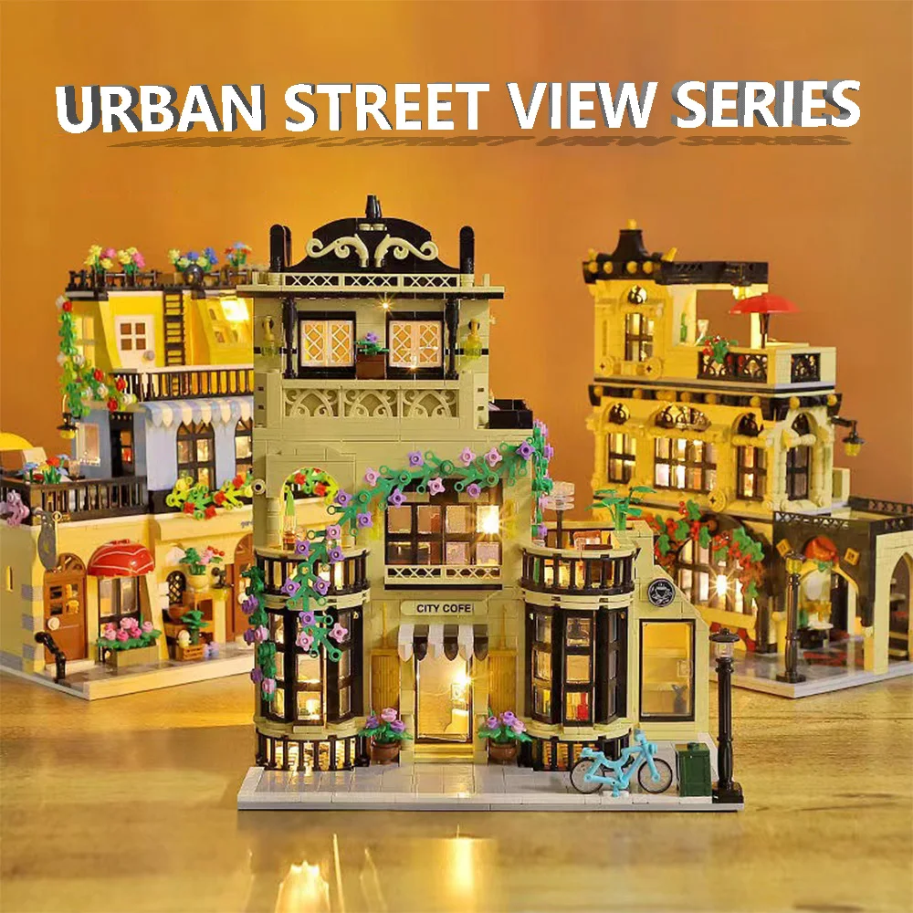 City Street View Series 20113 MOC City Cafe Block Module Building Block Creative - £62.07 GBP+