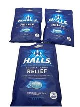 3 Pack Halls Cough &amp; Throat Drops Mentho-lyptus  Exp: 02/2026 - 07/2026 - $14.75