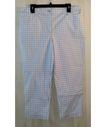 NEW WOMENS TALBOTS &quot;Perfect Crop&quot; BLUE &amp; WHITE CHECK Pant W/ POCKETS   S... - $642.21 MXN