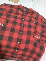 Polo Country Shirt Mens XL Red Plaid Button Up  - $18.69